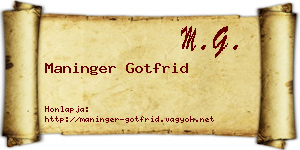 Maninger Gotfrid névjegykártya